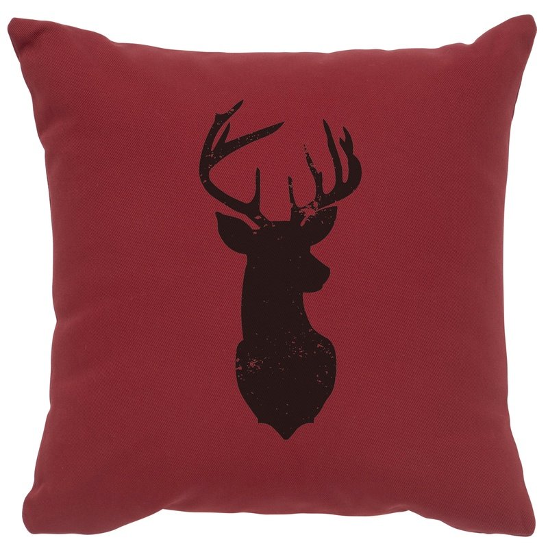 "Deer Silhouette" Image Pillow - Cotton Brick