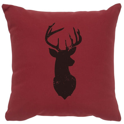 "Deer Silhouette" Image Pillow - Cotton Brick
