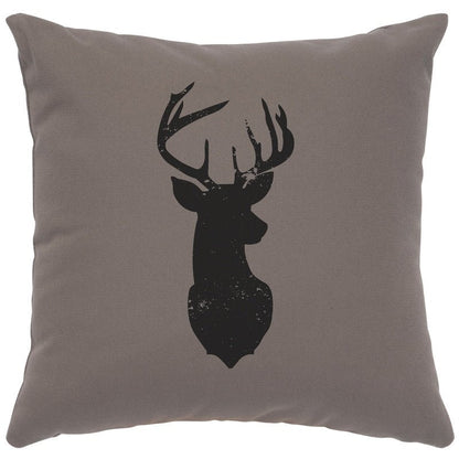 "Deer Silhouette" Image Pillow - Cotton Chrome