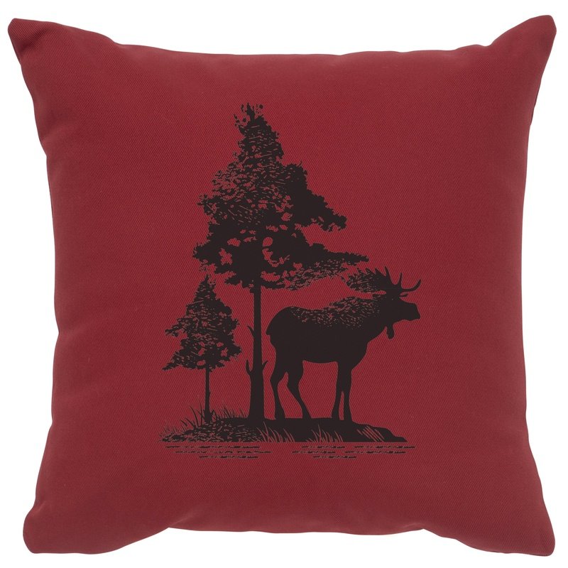"Moose Tree" Image Pillow - Cotton Brick