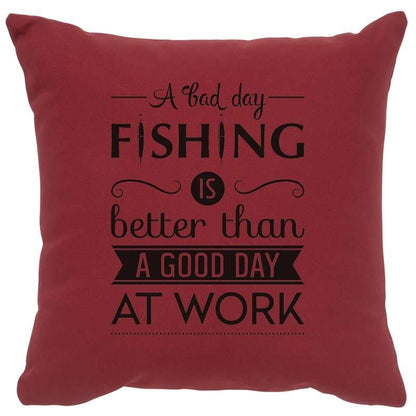 "Fishing Day" Image Pillow - Cotton Brick