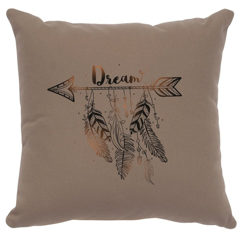 "Dream" Image Pillow - Cotton Taupe