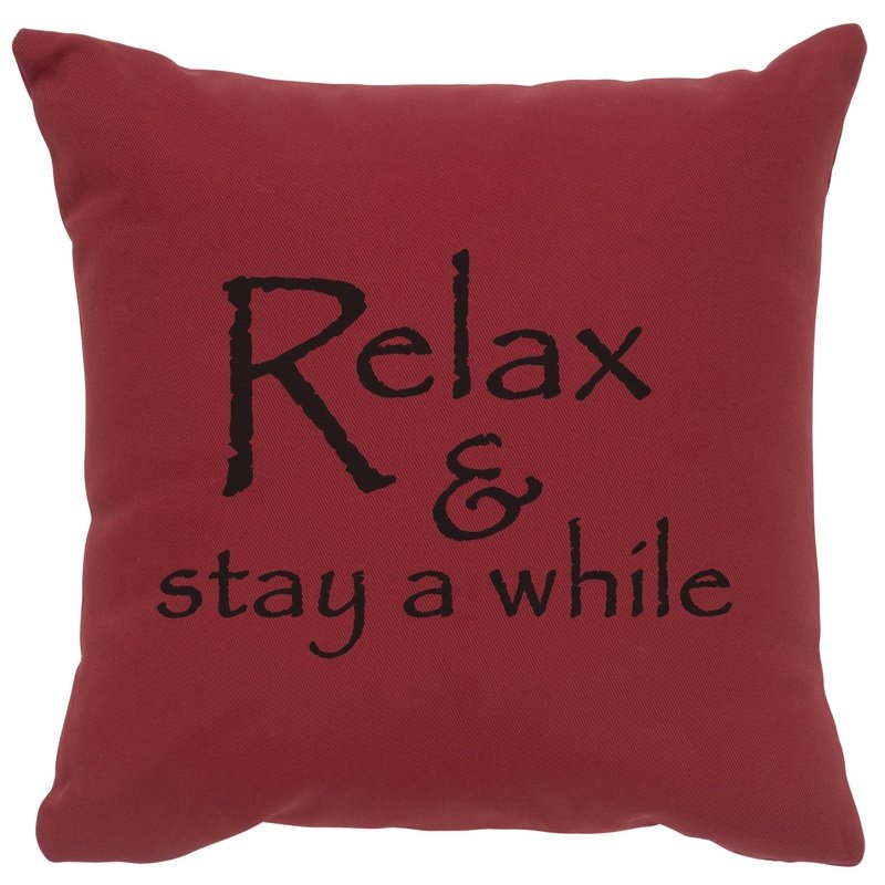 "Relax" Image Pillow - Cotton Brick