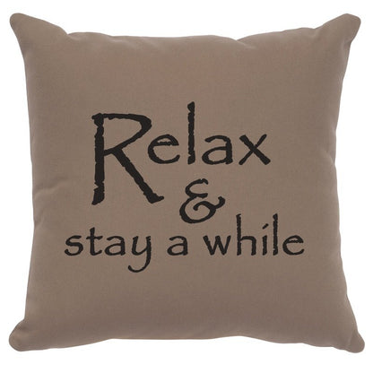 "Relax" Image Pillow - Cotton Taupe
