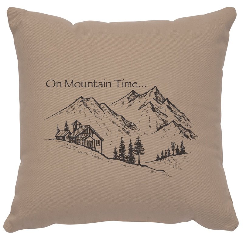 "Mountain Time" Image Pillow - Cotton Alabaster