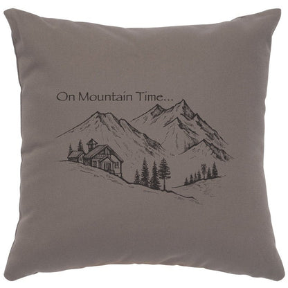 "Mountain Time" Image Pillow - Cotton Chrome