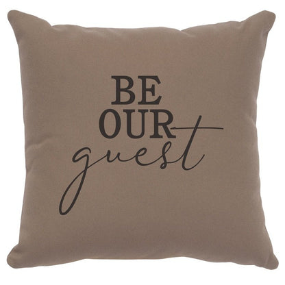 "Be Our Guest" Image Pillow - Cotton Taupe