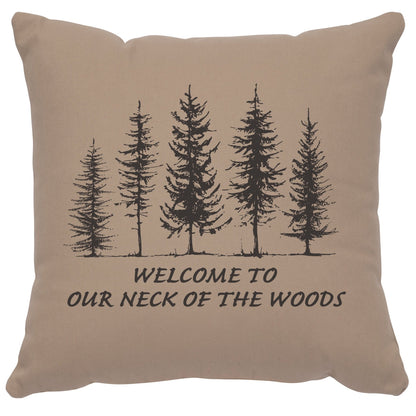 "Neck of Woods" Image Pillow - Cotton Alabaster by Wooded River