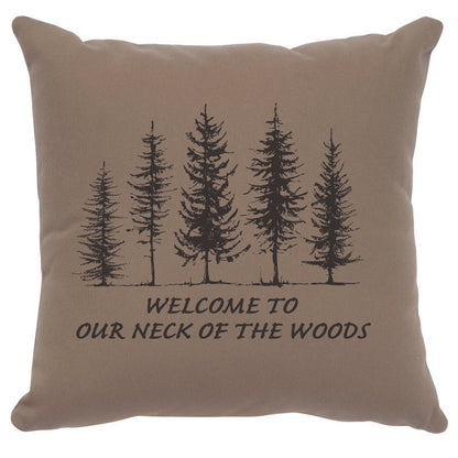 "Neck of Woods" Image Pillow - Cotton Taupe