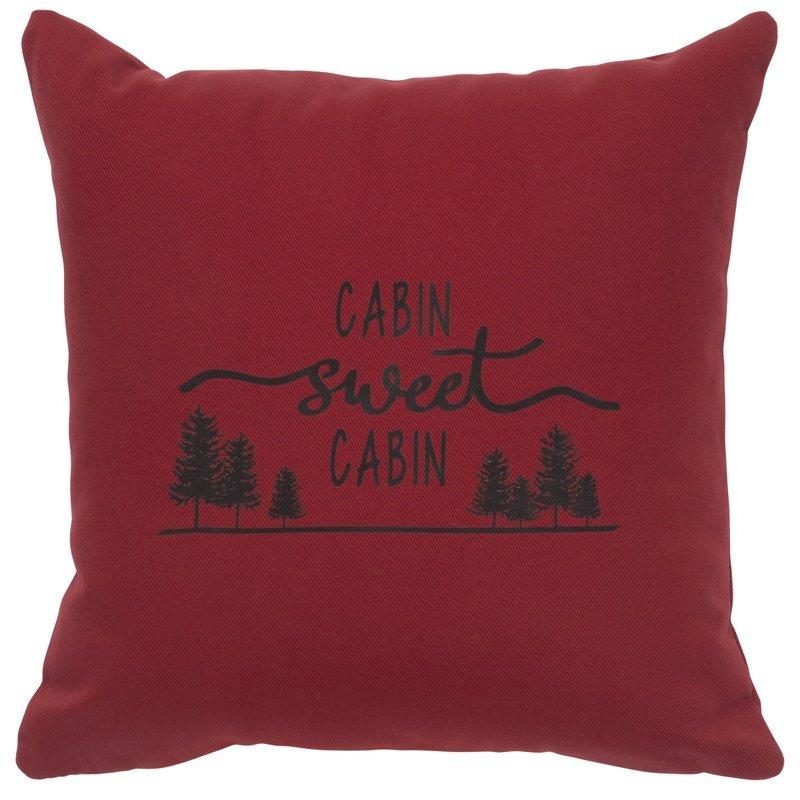 "Sweet Cabin" Image Pillow - Cotton Brick