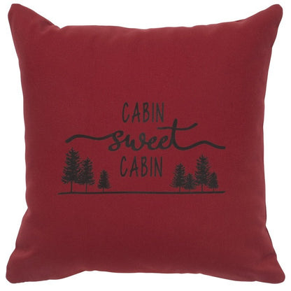 "Sweet Cabin" Image Pillow - Cotton Brick