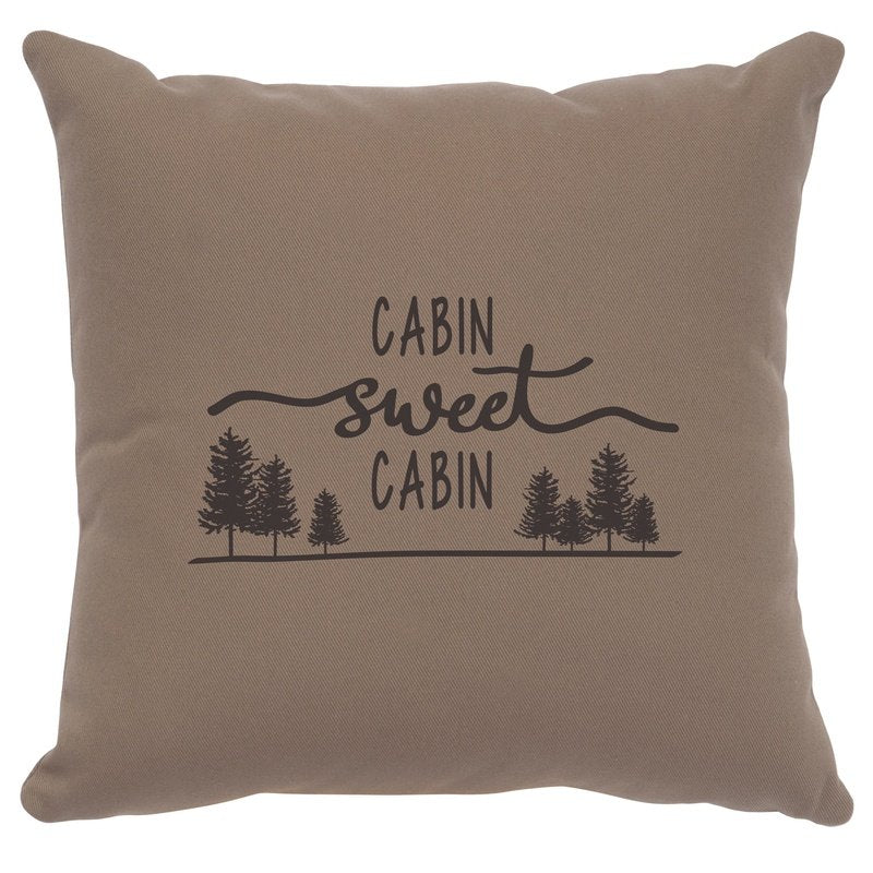 "Sweet Cabin" Image Pillow - Cotton Taupe