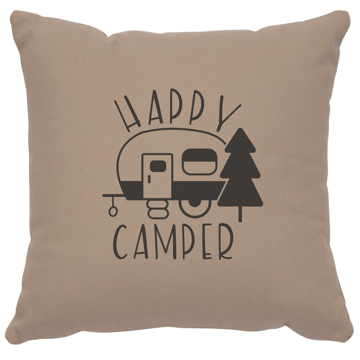 "Happy Camper" Image Pillow - Cotton Alabaster by Wooded River