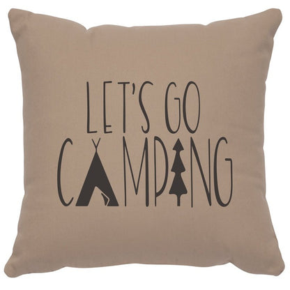 "Go Camping" Image Pillow - Cotton Alabaster