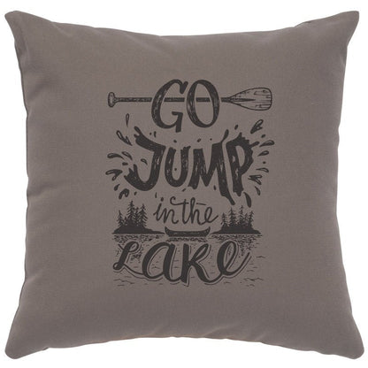 "Jump in Lake" Image Pillow - Cotton Chrome