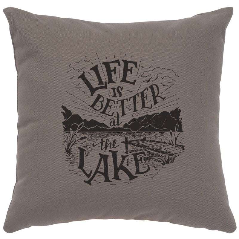 "Life is Better" Image Pillow - Cotton Chrome