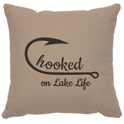 "Hooked" Image Pillow - Cotton Alabaster