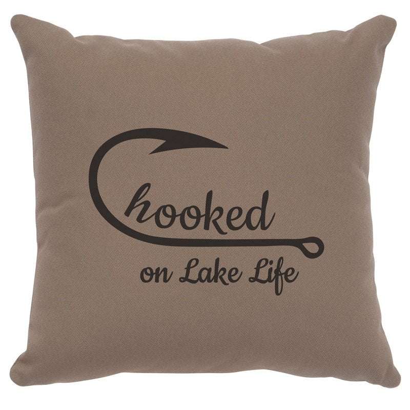 "Hooked" Image Pillow - Cotton Taupe