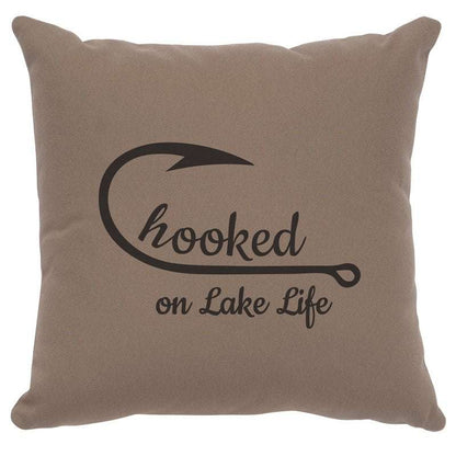 "Hooked" Image Pillow - Cotton Taupe