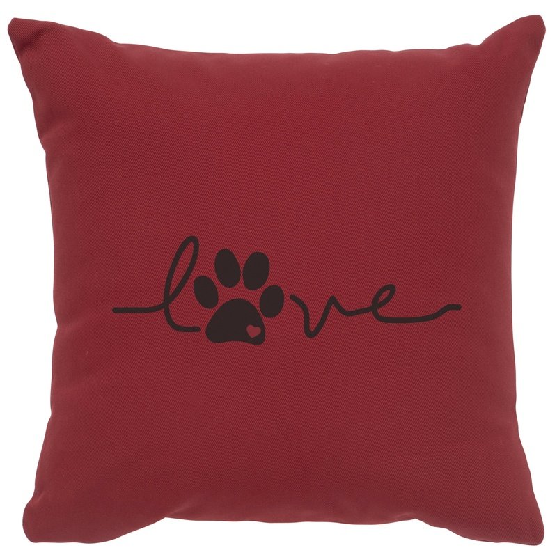 "Love Paw" Image Pillow - Cotton Brick