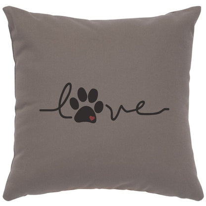 "Love Paw" Image Pillow - Cotton Chrome