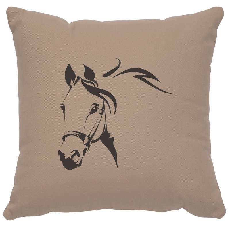"Horse Profile" Image Pillow - Cotton Alabaster