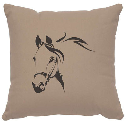 "Horse Profile" Image Pillow - Cotton Alabaster