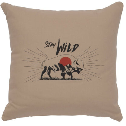 "Stay Wild" Image Pillow - Cotton Alabaster