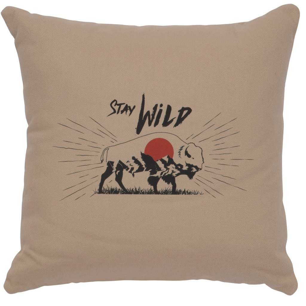 "Stay Wild" Image Pillow - Cotton Alabaster by Wooded River