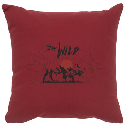 "Stay Wild" Image Pillow - Cotton Brick