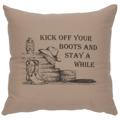 "Kick off Boots" Image Pillow - Cotton Alabaster by Wooded River