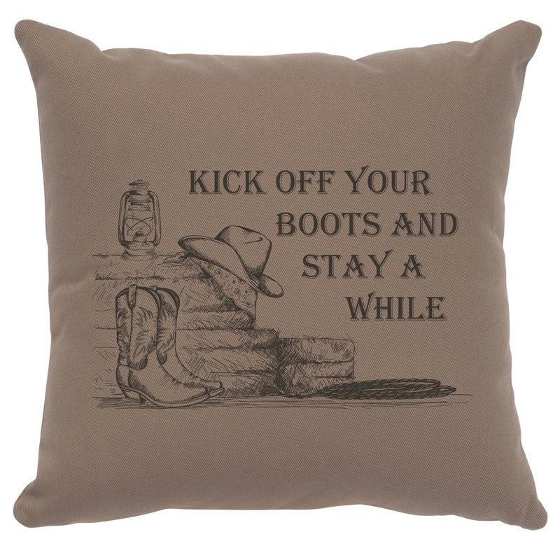 "Kick off Boots" Image Pillow - Cotton Taupe