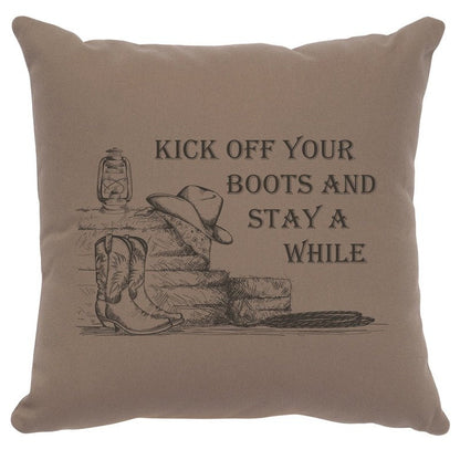 "Kick off Boots" Image Pillow - Cotton Taupe
