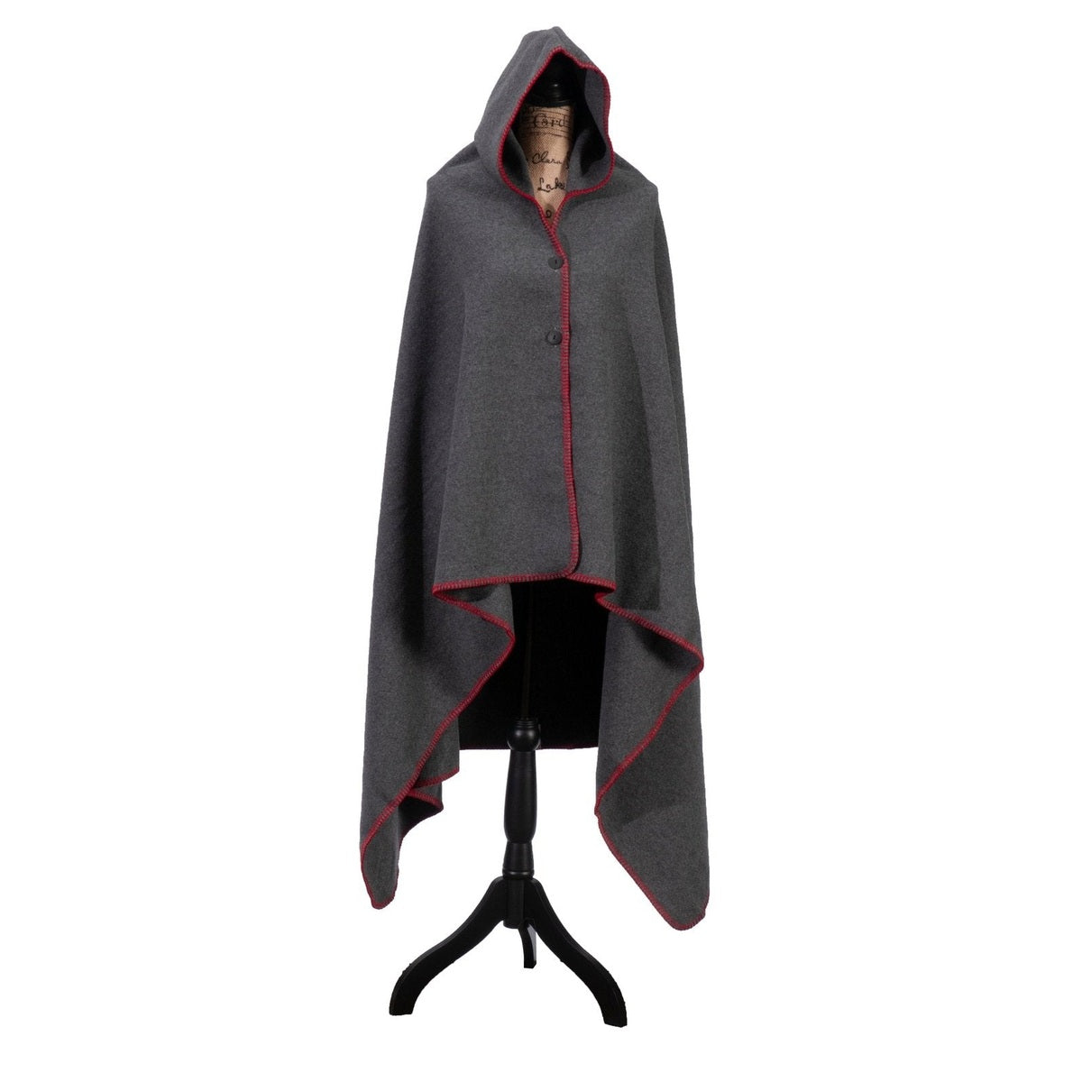 Solid Greystone Hooded Throw (Red Hot)