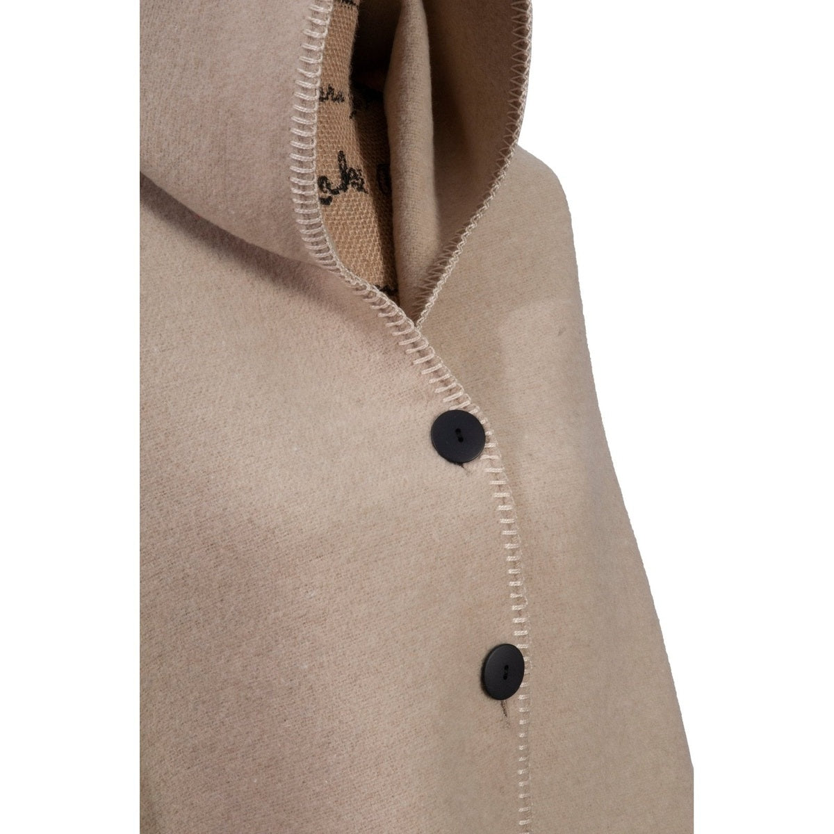 Solid Crème Hooded Throw