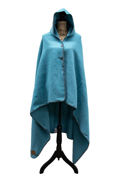 Solid Turquoise Hooded Throw by Wooded River
