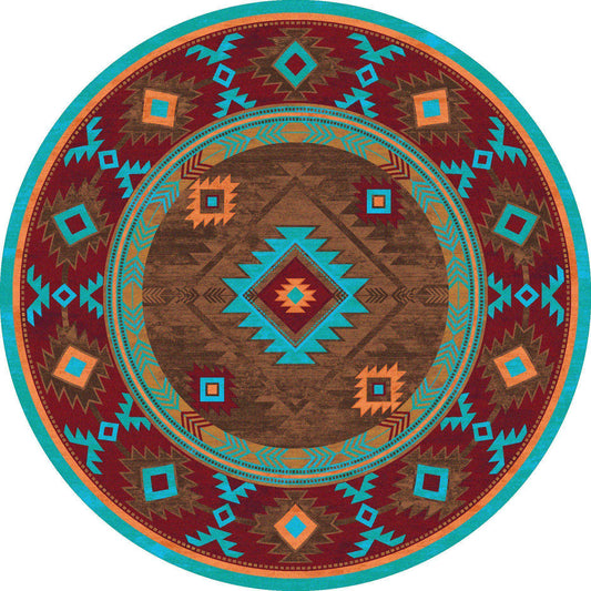 Whisky On The River - Turquoise-CabinRugs Southwestern Rugs Wildlife Rugs Lodge Rugs Aztec RugsSouthwest Rugs