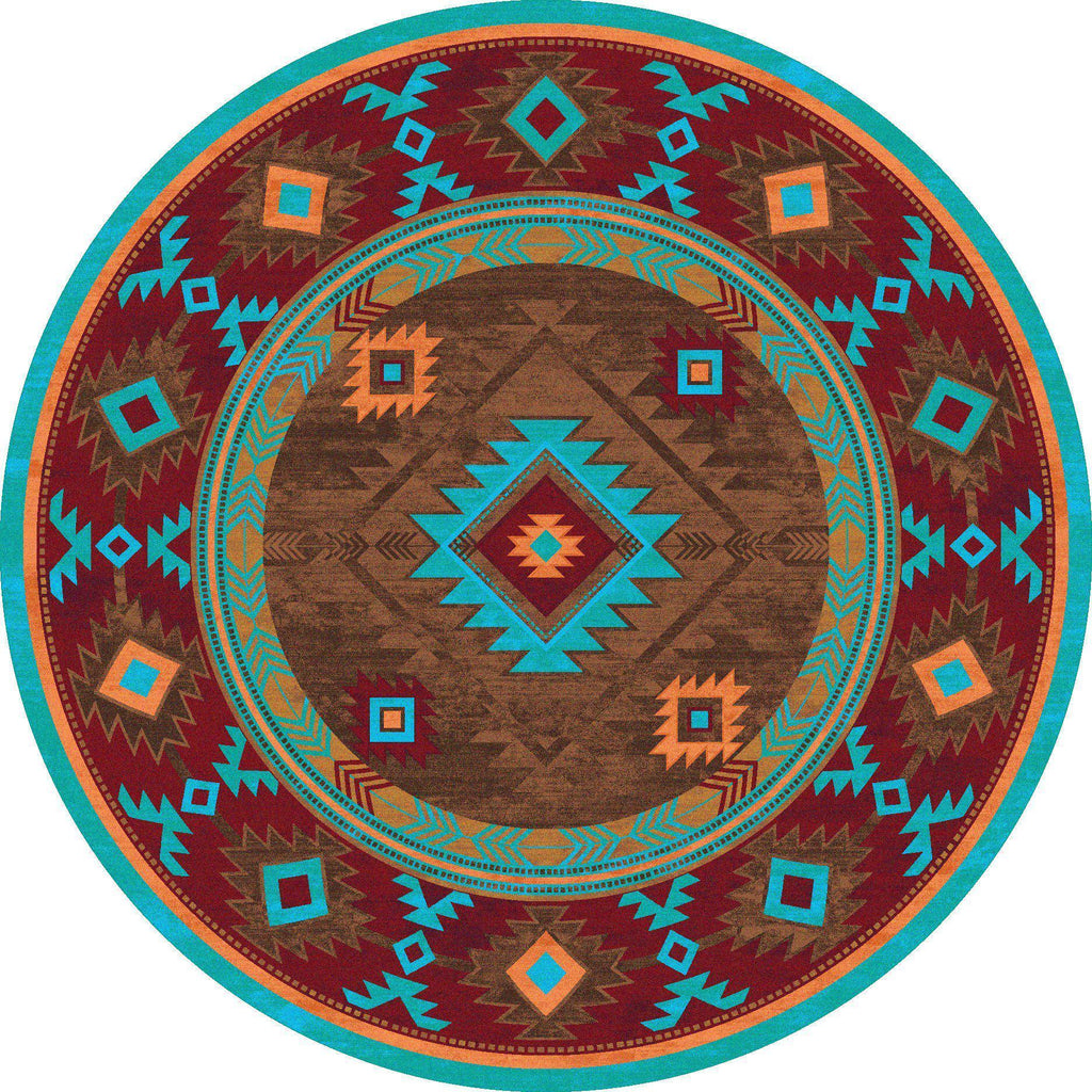 Whisky On The River - Turquoise-CabinRugs Southwestern Rugs Wildlife Rugs Lodge Rugs Aztec RugsSouthwest Rugs