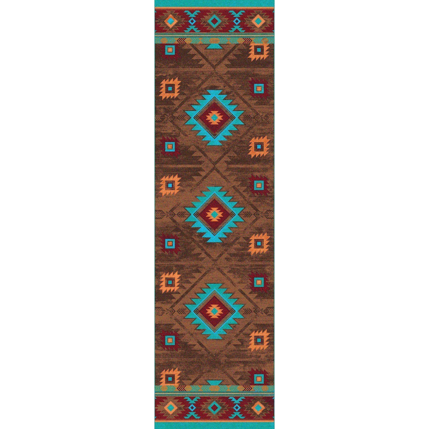 Whisky On The River - Turquoise-CabinRugs Southwestern Rugs Wildlife Rugs Lodge Rugs Aztec RugsSouthwest Rugs