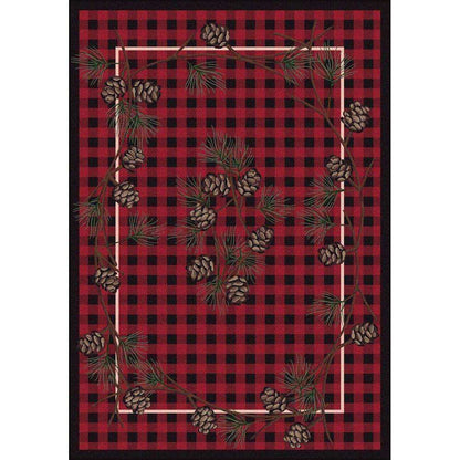 Wooded Forest - Red-CabinRugs Southwestern Rugs Wildlife Rugs Lodge Rugs Aztec RugsSouthwest Rugs