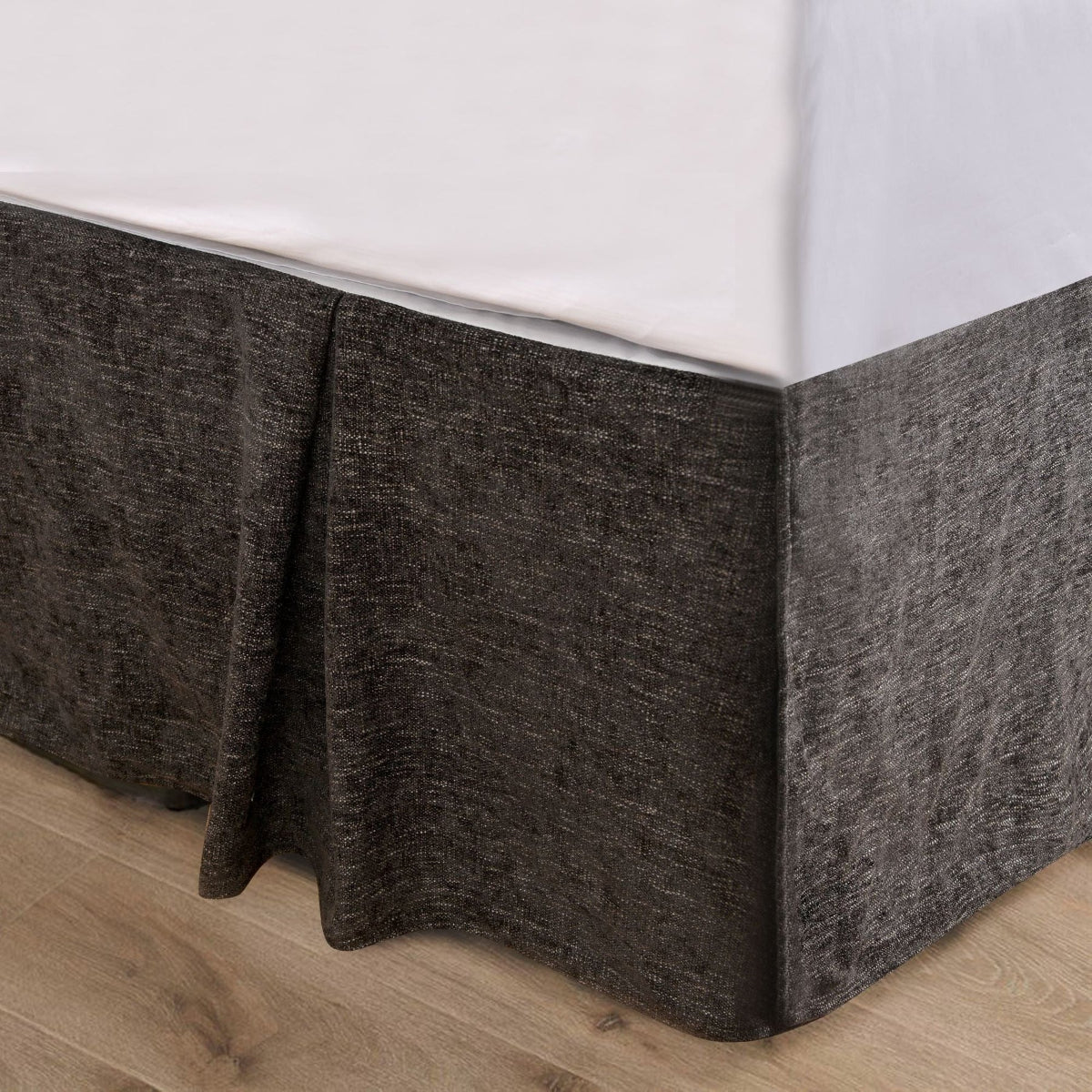 Black Chenille Bed Skirt Cabin Rugs and Furnishings