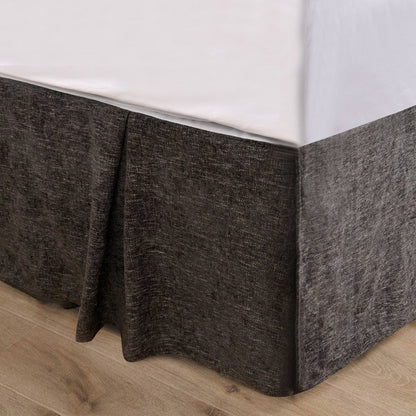 Black Chenille Bed Skirt Cabin Rugs and Furnishings