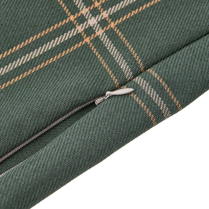 Windowpane Buckle Detailed Lumbar Pillow Cabin Rugs and Furnishings