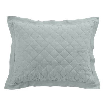 Linen Cotton Diamond Quilted Pillow Sham Cabin Rugs and Furnishings