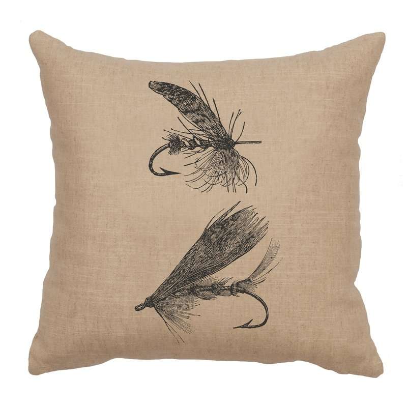 "Flies" Image Pillow - Linen Natural
