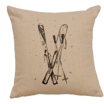 "Ski's" Image Pillow - Linen Natural