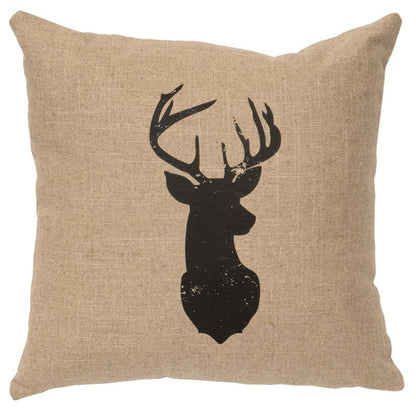 "Deer Silhouette" Image Pillow - Linen Natural