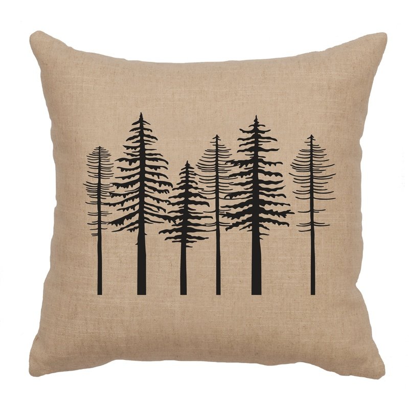 "Trees" Image Pillow - Linen Natural