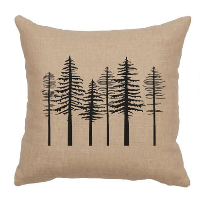 "Trees" Image Pillow - Linen Natural