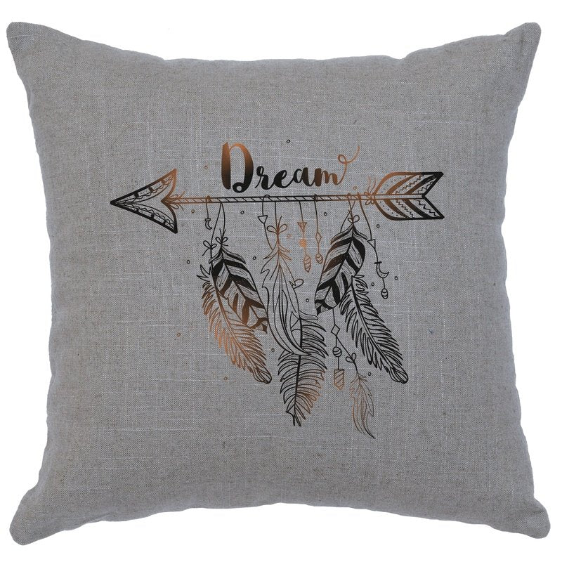 "Dream" Image Pillow - Linen Gray